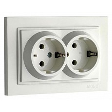Розетка двойная с заземлением mono electric despina 102-252504-120